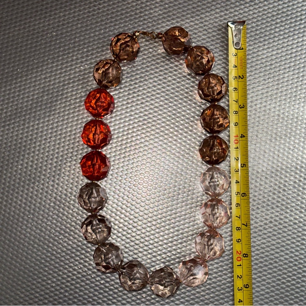 Florian multicolor pink faceted large bead necklace - Picture 4 of 5